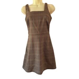 SHEIN Brown/Tan Plaid Dress Academia Size XS